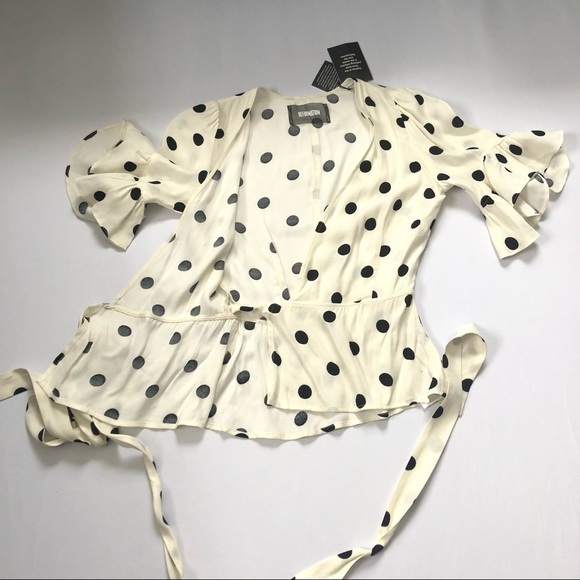 REFORMATION Opal Polka Dot Wrap Top Size XS - Picture 7 of 12